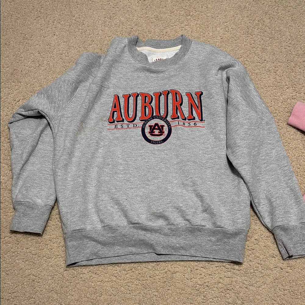 League Gray Crewneck Sweater with Collegiate Style
